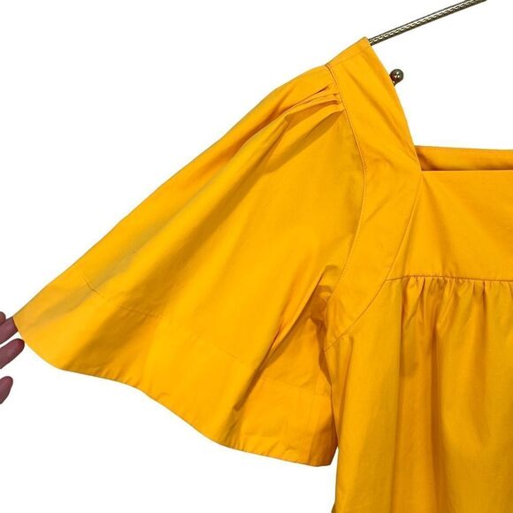 NEW Three Graces Sofia Cotton Poplin Sundress in Mango Yellow Size 8 - Picture 7 of 11